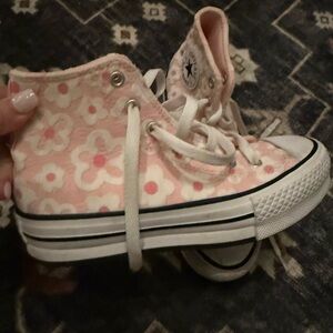 Converse Kids' Pink and White Floral High-Tops